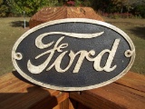 Thick Heavy Cast Iron Oval Ford Motor Company Logo Sign Plaque