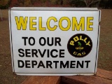 Welcome To Our Service Department Polly Gas Porcelain Station Sign