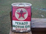 Texaco Motor Oil Aluminum Sign Store Gas Station Dealer Sign Can Shaped One Quart Insulated