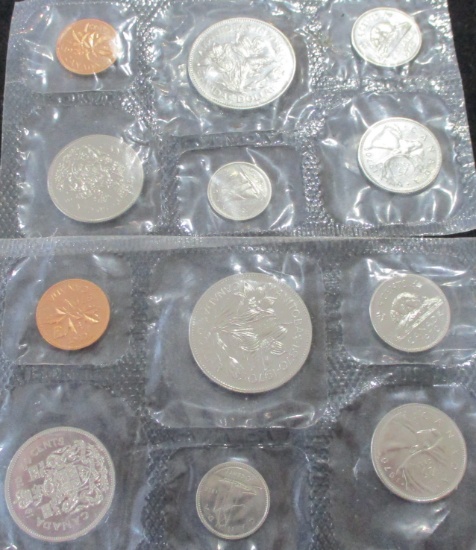 Lot of 2 1970 Canada Mint Sets in Cello 6 coin sets
