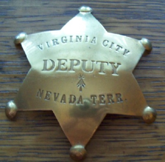 Virginia City Deputy Nevada Territory Star Brass Badge Lawman