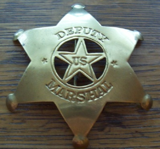 U.S. Deputy Marshal Star Brass Badge