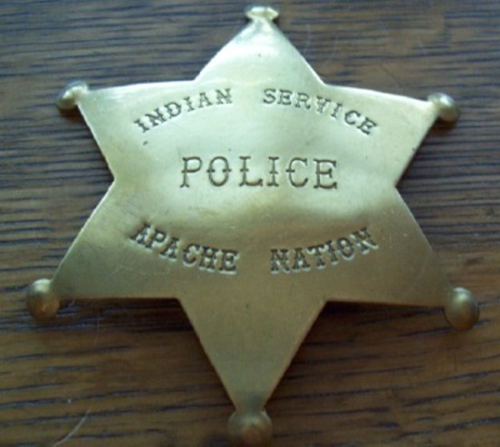 Indian Service Police Apache Nation Brass Badge