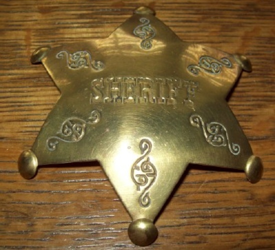 Old West Sheriff Lawman Star Brass Badge