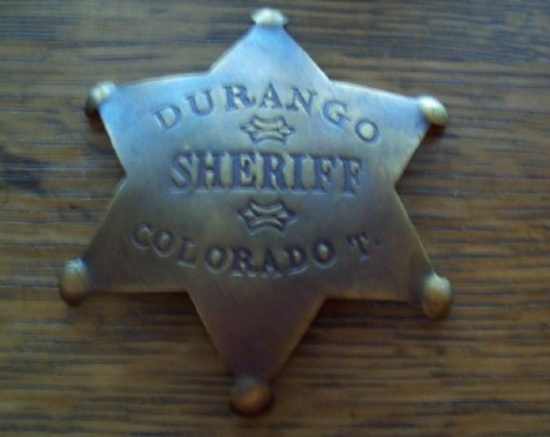 Durango Sheriff Colorado Territory Brass Badge