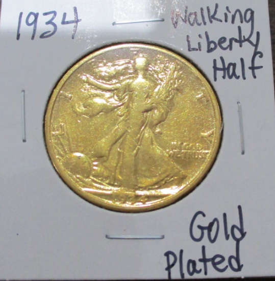 1934 Walking Liberty Half Dollar Gold Plated