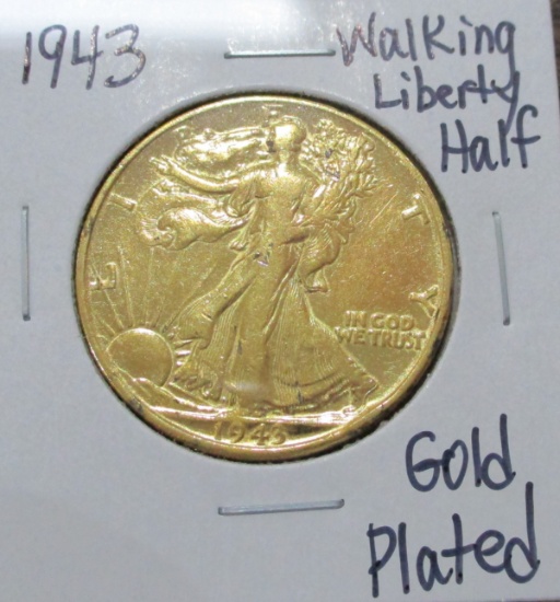 1943 Walking Liberty Half Dollar Gold Plated