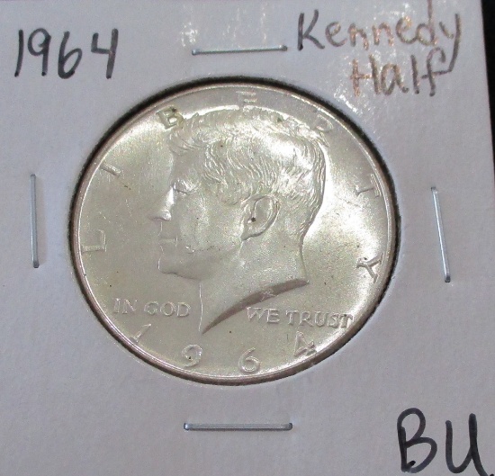 1964 Kennedy Silver Half Dollar BU Coin