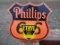 Porcelain Phillips 66 Ethyl Gasoline Corporation New York USA Gas Station Sign Pump Plate Trademark