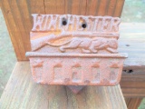 Cast Iron Winchester Match Holder Big Cat & Rifle Wall Mount