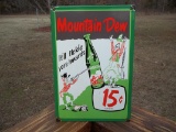 Porcelain Mountain Dew Sign It'll Tickle Yore Innards 15 Cents Plus Deposit Hillbilly With Gun Soda