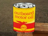 Porcelain Shell Outboard Motor Oil Two Cycle Engines Sign Marina Dealer Sign