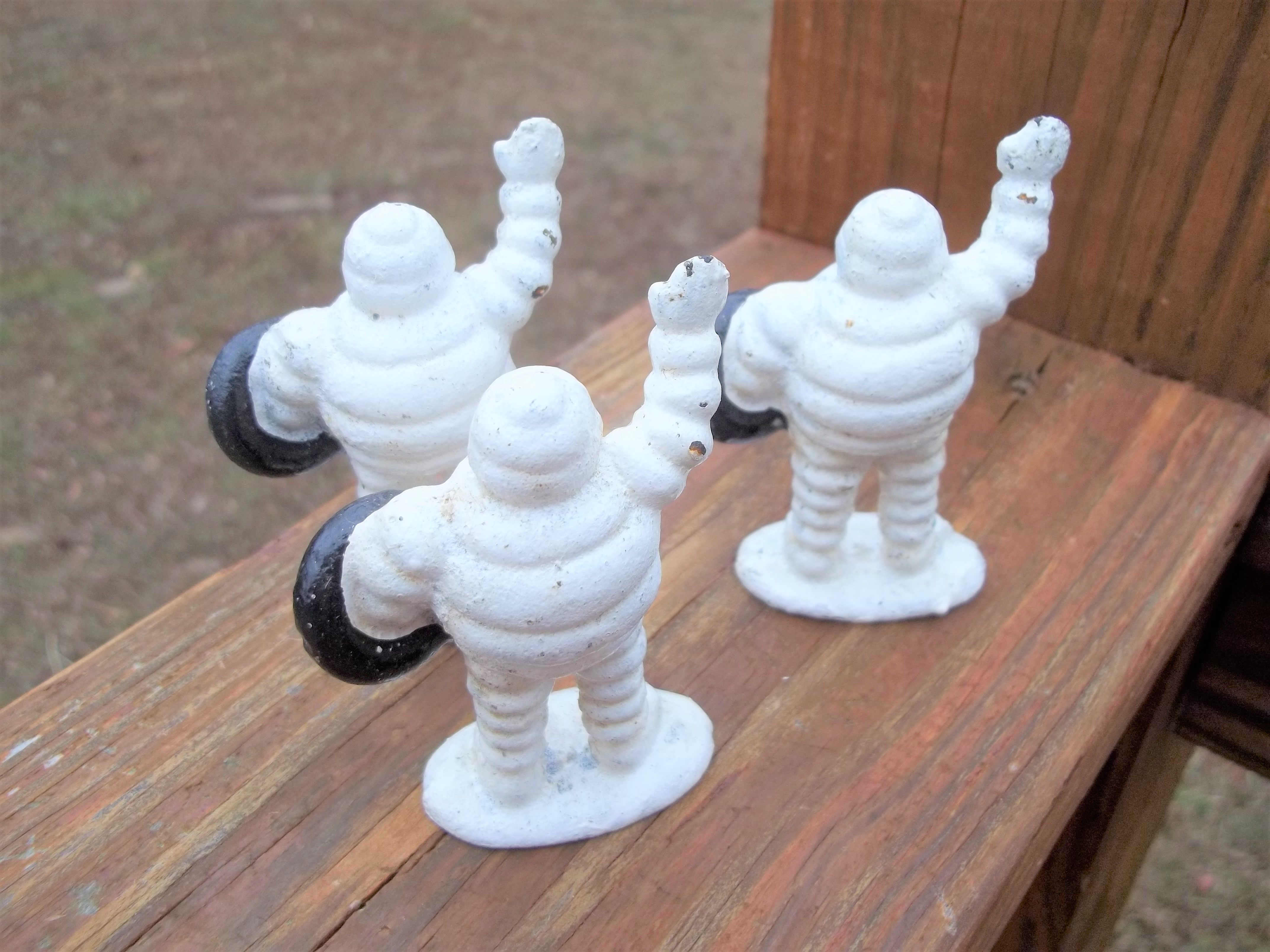 3 Cast Iron Mini Michelin Man Figurines Tire | Proxibid