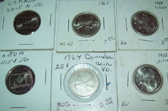 Lot of 7 Canada Quarters 1967 BU 1968 BU 1964 3-2015