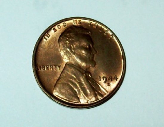 1944-D BU Uncirculated Lincoln Cent Coin