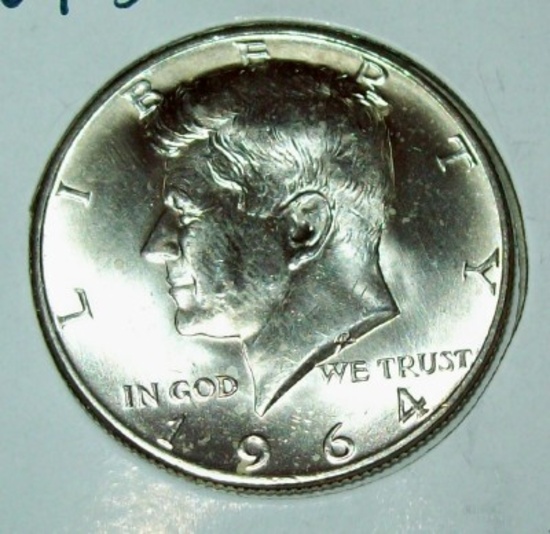 1964-D BU Uncirculated Kennedy Silver Half Dollar Coin