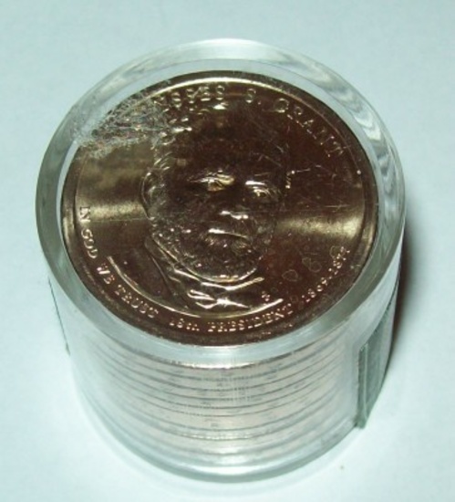 Roll of 12 BU Uncirculated 2011 Ulysses S. Grant  Presidential Dollars Danbury Mint sealed roll