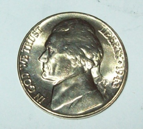 1943-D BU Uncirculated Jefferson Silver War Nickel