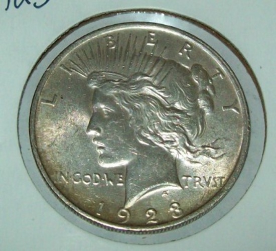 1923 BU Uncirculated Peace Silver Dollar Coin