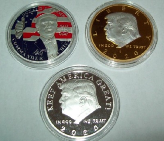Lot of 3 Donald Trump Coins