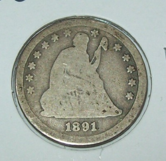 1891-S Liberty Seated Quarter Silver Coin