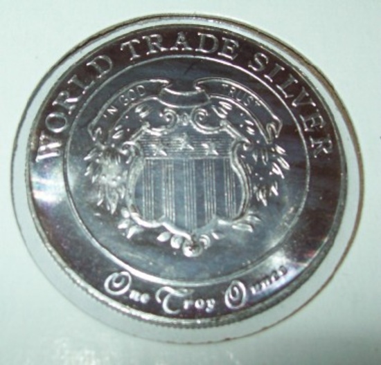 1978 American Argent Mint Vintage World Trade 1 troy oz. .999 Fine Silver Round