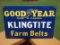 Porcelain Good Year Klingtite Farm Belts Sign Ag Dealer Sign