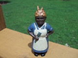 Cast Iron Black American Black Lady Cook With Spatula Still Coin Money Bank