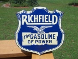 Porcelain Richfield Eagle The Gasoline Of Power Gas Station Sign Pump Plate