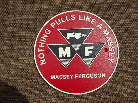 Cast Iron Massey Ferguson Sign Plaque Nothing Pulls Like A Massey Farm Dealer Sign