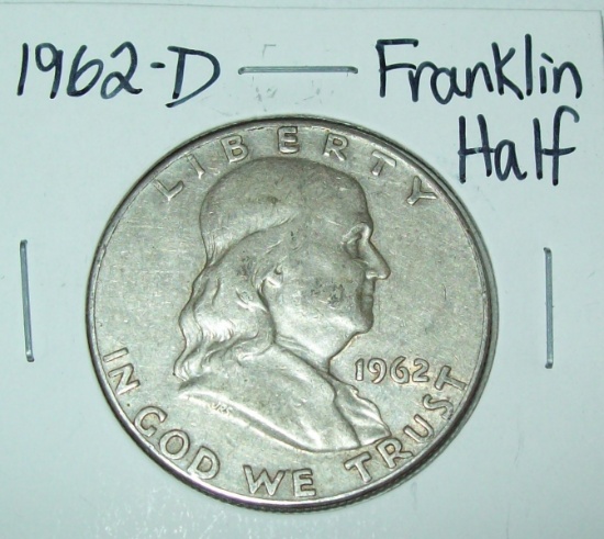 1962-D Franklin Half Dollar Silver Coin