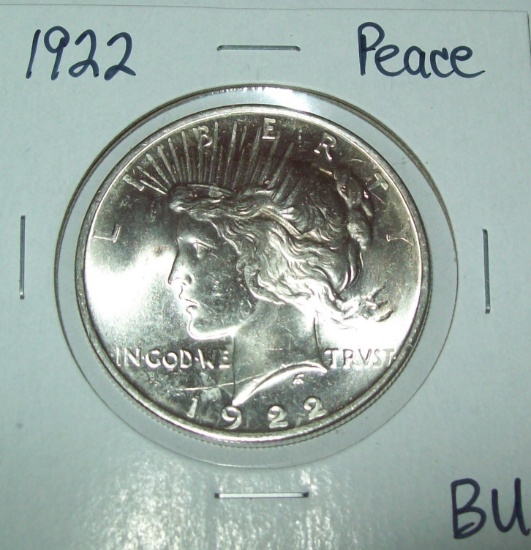 1922 BU Uncirculated Peace Silver Dollar