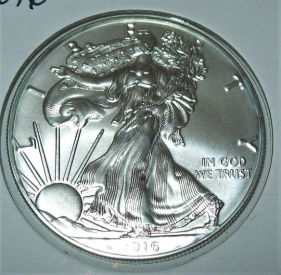 2016 American Silver Eagle 1 Troy Oz. .999 Fine Silver Dollar Coin BU