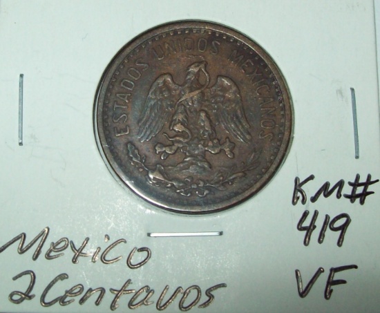 1906 Mo Mexico 2 Centavos VF Coin KM #419