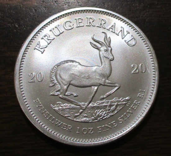2020 South Africa Krugerrand 1 Troy Oz. .999 Fine Silver Coin One Rand