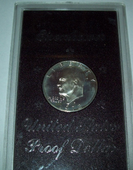 1972-S 40% Silver Eisenhower Dollar in Government Packaging Ike