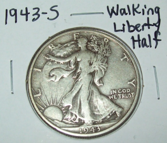 1943-S Walking Liberty Half Dollar Silver Coin