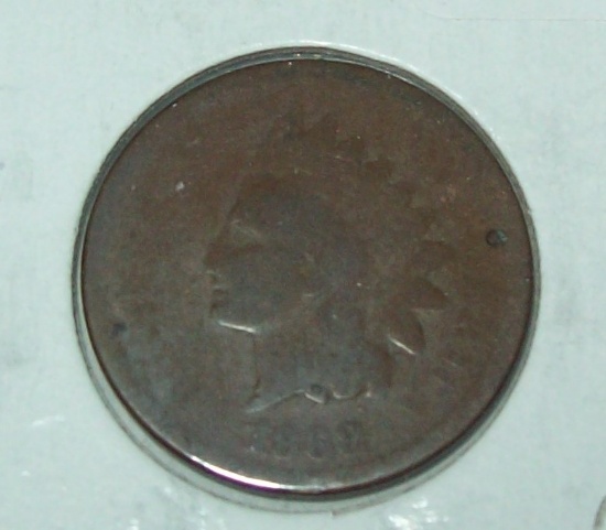 1868 Indian Head Cent Penny Coin AG