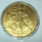2001  American Silver Eagle 1 troy oz. .999 Fine Silver Dollar Coin 24K Gold Gilded