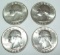 Lot of 4 BU 1964 Silver Washington Quarters $1.00 Face Value 90% Silver