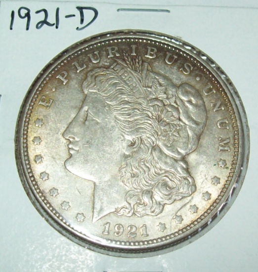 1921-D Morgan Silver Dollar Coin AU Nice