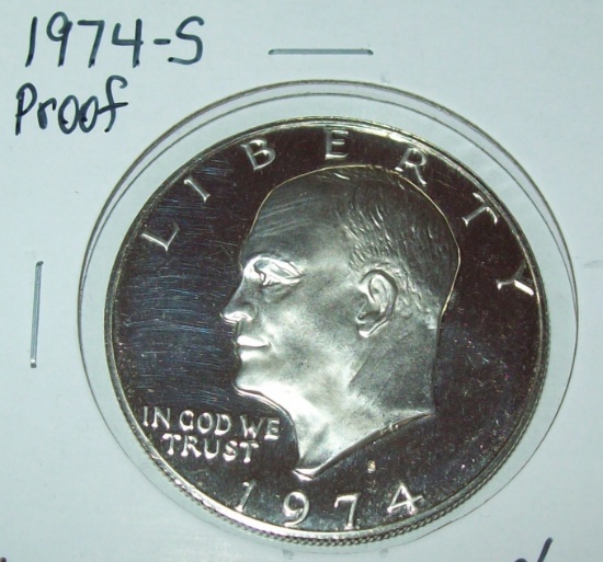 1974-S Proof  40% Silver Eisenhower Dollar IKE Coin