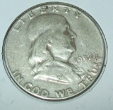 1952 Franklin Half Dollar 90% Silver Coin