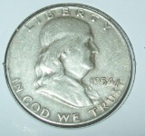 1954-D Franklin Half Dollar 90% Silver Coin