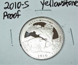2010-S Silver Proof Washington Quarter Yellowstone Wyoming National Parks