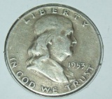 1953-D Franklin Half Dollar 90% Silver Coin