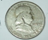 1954-D Franklin Half Dollar 90% Silver Coin