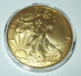 2021  American Silver Eagle 1 troy oz. .999 Fine Silver Dollar Coin 24K Gold Gilded