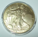 2011 American Silver Eagle 1 troy oz. .999 Fine Silver Dollar Coin 24K Gold Gilded