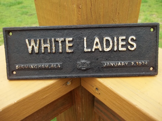 Cast Iron Segregation Sign White Ladies Birmingham Ala January 2 1934 Sign Azalea Garden Club